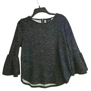 W5 Heather black  bell sleeve  size small exposed Zipper